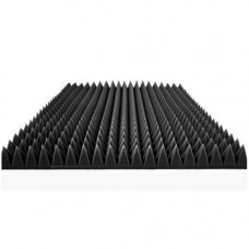 Поролон акустический пирамида 40 мм (основание 15 мм+40 мм пирамида) черный (темно-серый)