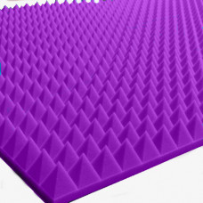 Поролон акустический пирамида 60 мм (основание 20 мм+60 мм пирамида) фиолетовый