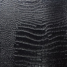 Искусственная кожа, винилискожа крокодил черная глянцевая 0,7 мм (1331-25)
