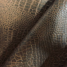 Искусственная кожа, винилискожа крокодил  коричневая с печатью матовая (1331-56 ч/п)